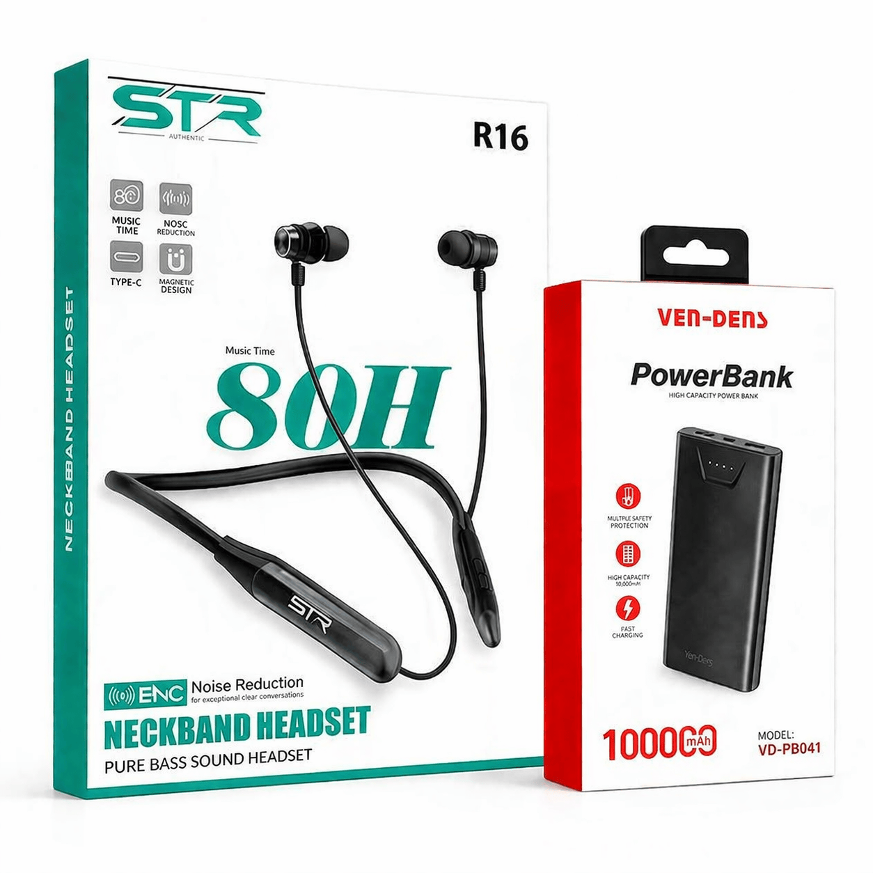 5 Voice Changer Neckband (80H) + VEN-DENS Power Bank (VD-PB041)