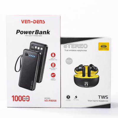 🔥 VEN-DENS Power Bank(PB058) + TWS Earbuds Combo 🎧🔋